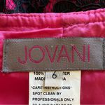 Jovani dress short cocktail party wedding pink black lace Barbie core homecoming Photo 4
