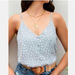 Mine NWT Beautiful Sz S Cami Tank Top Blue & White Print Camisole Photo 3