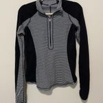 Lululemon Black and White Striped Half Zip Jacket small Photo 1