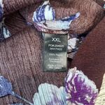 Shyanne  Burgundy Floral Crinkle Fabric Cold Shoulder Top S41 Photo 1