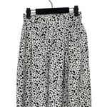 ZARA  Animal Print Culotte Wide Leg High Rise Trouser Pants Pockets XS Black White Photo 3