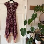 Ulla Johnson Aurelie Dress Bordeaux Purple SILK Metallic Handkerchief Hem Size 4 Photo 2