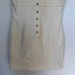 Esprit Vintage 90s Classic Elegant Solid Cream Button Back Mini Dress Photo 4