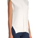 Laundry by Shelli Segal White Cable Knit Sweater Vest size M Photo 2