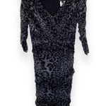 Tadashi Shoji  Leopard Print Graphite Gray Ruched Dress Size XS NWT Party Photo 0