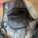 Aimee Kestenberg  Coated Batik Pattern Faux Leather Dark Blue Trim Bag Purse $248 Photo 7