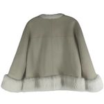 Loro Piana Collarless Fur Jacket White Lambskin Reversible Size 46 Large Photo 9