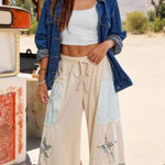 Boutique Boho Patchwork flared wide leg pants Photo 0