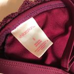 Xhilaration Bikini Top Crochet Triangle Removable Cups Burgundy S Photo 2