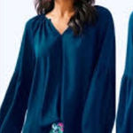 Lilly Pulitzer  Charleigh Top in Inky Navy, NWT Photo 0