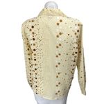 Voir Collection Cream Polka Dot Long Sleeve Button Down Shirt Blosue Top Size M Size M Photo 1