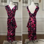 Tracy Reese Sleeveless Printed Midi Dress Hot Pink Floral Silk Ruffle 4 $398 Photo 1