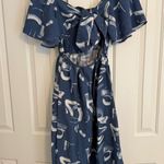 A New Day Blue and White Flutter Sleeve Sundress Size Small Photo 3