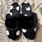 Victoria's Secret Victoria’s Secret Slippers Slip On House Shoes Black White Polkadot S Small 5 6 Photo 1