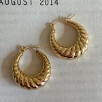 Croissant Hoops Earrings Chunky Hoop Earrings Gold Hoop Earrings Photo 2
