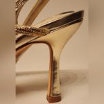 Lauren Lorraine Malaga Rhinestone Slingback Stiletto Sandals GOLD Heels Sz 9.5 Photo 8