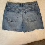 J.Crew  Blue Jean Shorts High-Waisted Frayed Hem Photo 1