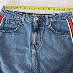 Denim & Co Denim Red Side Stripe Mini Denim Jean Skirt Size 6 Photo 7