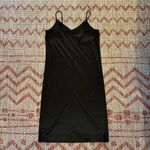 Women's Black V Neck Spaghetti Strap Slip Dress Midi Length, Size 9/10 Photo 1