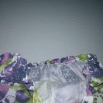 Just My Size JMS 1X Short Sleeved Floral Purple Green Bubble Hem Top Plus Photo 1