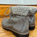 Esprit | Cadis Distressed Gray Faux Leather Fur Trim Lace Up Ankle Boots Size 8 Photo 3