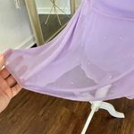 Early 2000's Fairy Dainty Sequin Asymmetric Light Purple Mesh Halter Midi Dress Size XS Photo 3