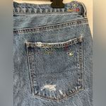 American Eagle  Pride Medium Wash Denim Highest Rise Baggy Shorts Distressed; 14 Photo 4