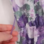 California Looks Purple Floral Secretary Dress Midi USA Vintage 80a 90s Size 12P Photo 4