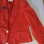 Evan Picone womens 10 red blazer with flower brooch Photo 4
