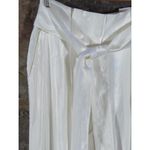 Elie Tahari Catherine Wide Leg Belted Pants Woman's 8 White Subtle Striped Photo 5