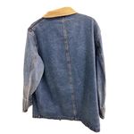 Vintage 90s Outbrook Woman Denim Field Jacket Corduroy Collar Plaid Lined 1X Blue Photo 2