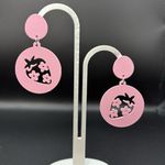 Pink Strawberry Flower Earrings Photo 3
