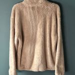 PINK - Victoria's Secret  M Sherpa Fleece Jacket Beige 1/2 Zip Cozy Feminine Soft Photo 1