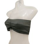 Aerie  AE Dark Green Ribbed Real Good Bandeau Strapless Bra Top Size Medium Photo 1