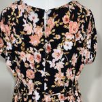 Forever 21 + Floral Babydoll Dress Women’s XL Black Pink Short Sleeve Plus Size Photo 3