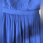 J.Crew Nadia Long Dress Silk Chiffon Dark Cove Blue Wedding Formal Size 6 Photo 3