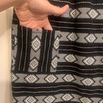 Aztec Print Tunic Black & White Embroidered Midi Dress. 2797 Size XL Photo 1