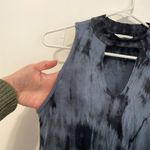 BRAEVE EVEREVER Tie Dye Swing Dress Blue Navy Sleeveless High Neck Cutout Mini Photo 8