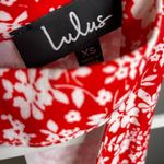 Lulu's Lean Close Floral Print Swing Dress Size XS Red Ivory White High Neck Photo 6
