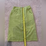 CLICK Kiwi Suede Front Slit Pencil Skirt Green Size 6 Photo 4