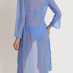 Letarte Cover Up Handmade South Ocean Embroidered Beach Tunic in Azure Sz L NWT Blue Size L Photo 15