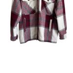 GeeGee  Women Shcacket M Maroon Plaid Utility Casual Warm Cozy‎ Western Cowgirl Photo 8