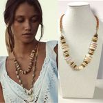 Free People  Isabella Choker Necklace Neutral Natural Bohemian Beach Summer NWT Photo 2
