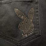 PacSun  Playboy jeweled bedazzled mom jean black 25 button fly Photo 9