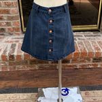 Celebrity Pink  Y2K VTG Dark Blue A-Line Mini Skirt w/ Buttons / 7 Juniors / EUC Photo 1