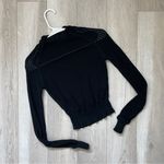 Alexander Wang Sweater textured stretch crop knit womens Black (xsmall) sheer Photo 0