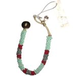 Vera Bradley Beaded Bracelet Turquoise Red Purple Seed Bead Button Closure NEW Photo 0