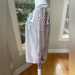 J.Crew White Blue Burgundy Block Floral Print Cotton Tie Front Tunic Top Sz 00 Photo 3