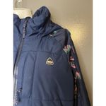 Burton Jacket Womens Small Blue Floral Living Lining Thermolite Hooded Snowboard Photo 3