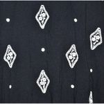 Entro Black Sleeveless A-Line Mini Dress L Floral Cream Embroidery High Neckline Photo 3